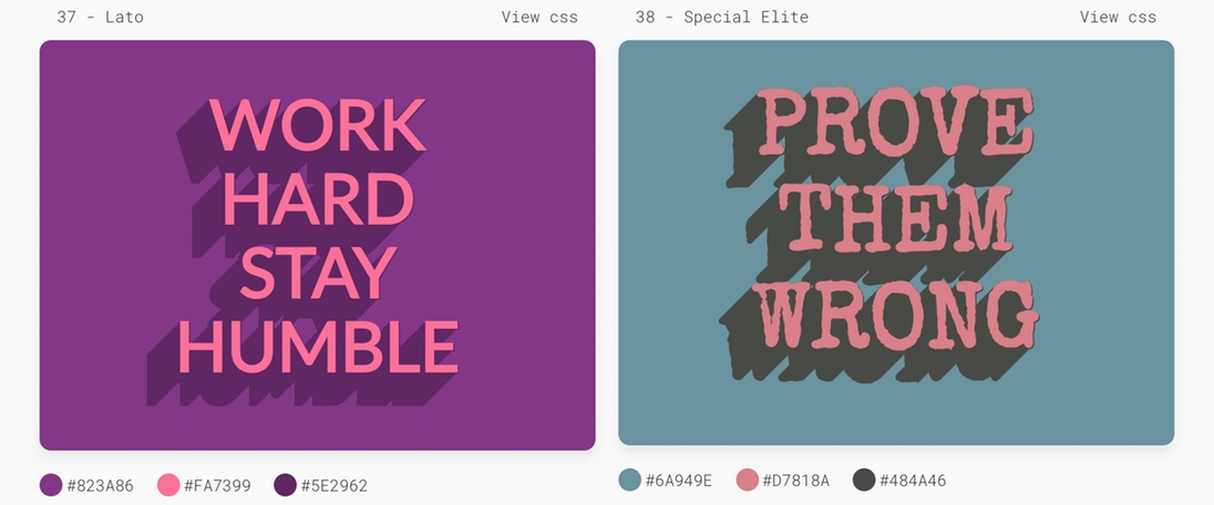 Trendy CSS Text Shadows by MIXFONT