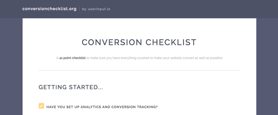 Conversion Checklist