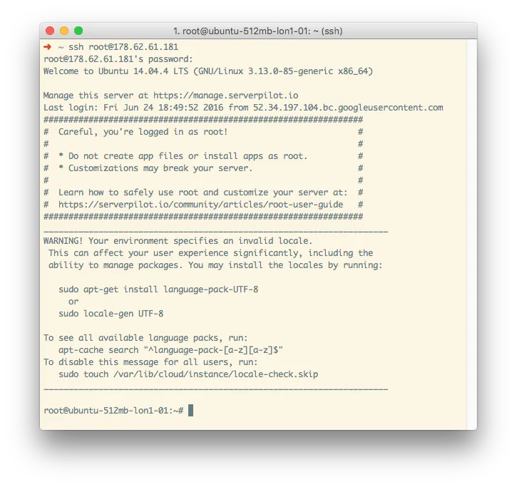 Acesso SSH DigitalOcean