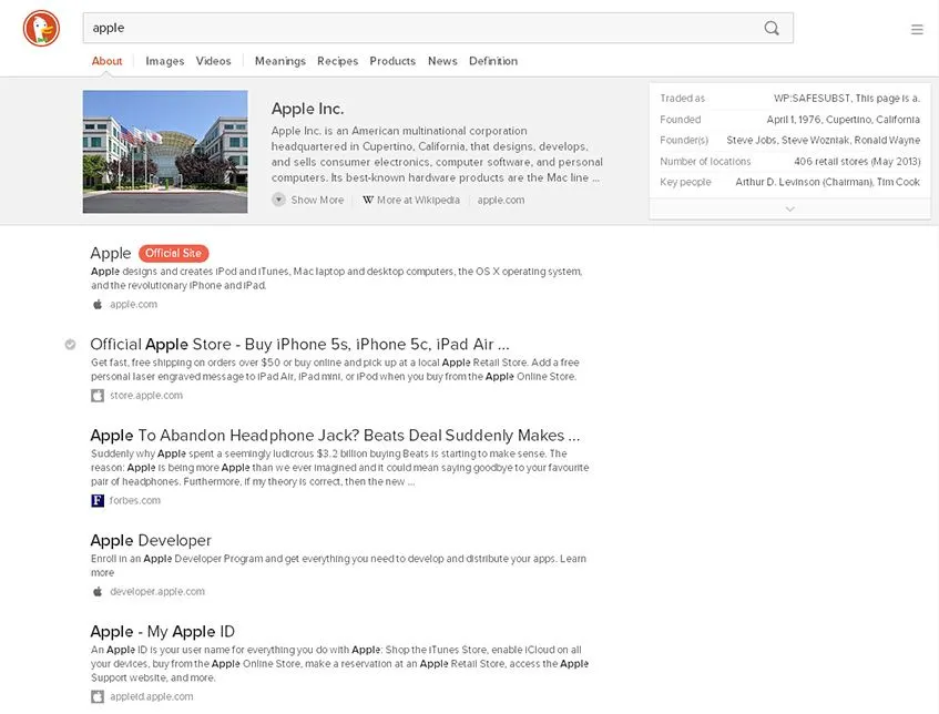 A Apple no DuckDuckGo