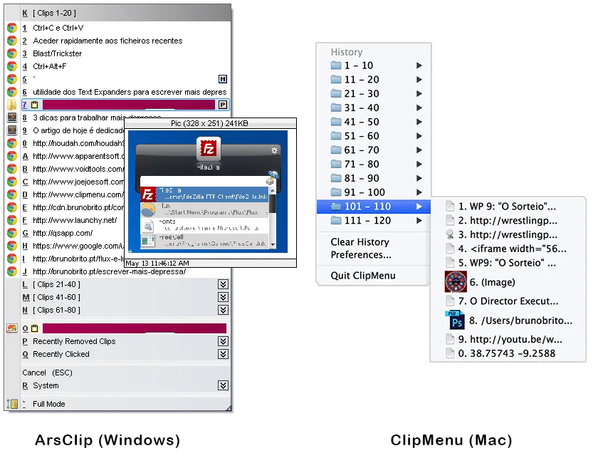 O ArsClip e o ClipMenu