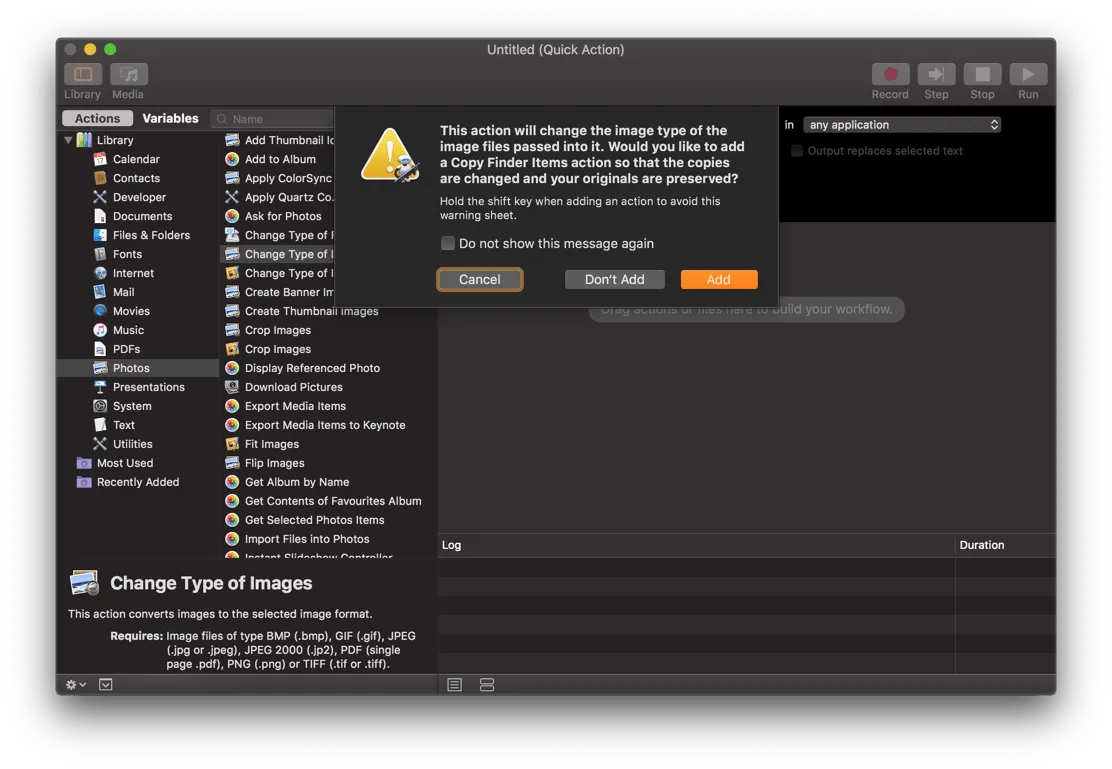 Automator - Add a Copy