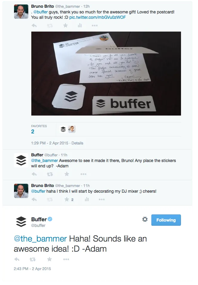 Buffer - conversa follow-up
