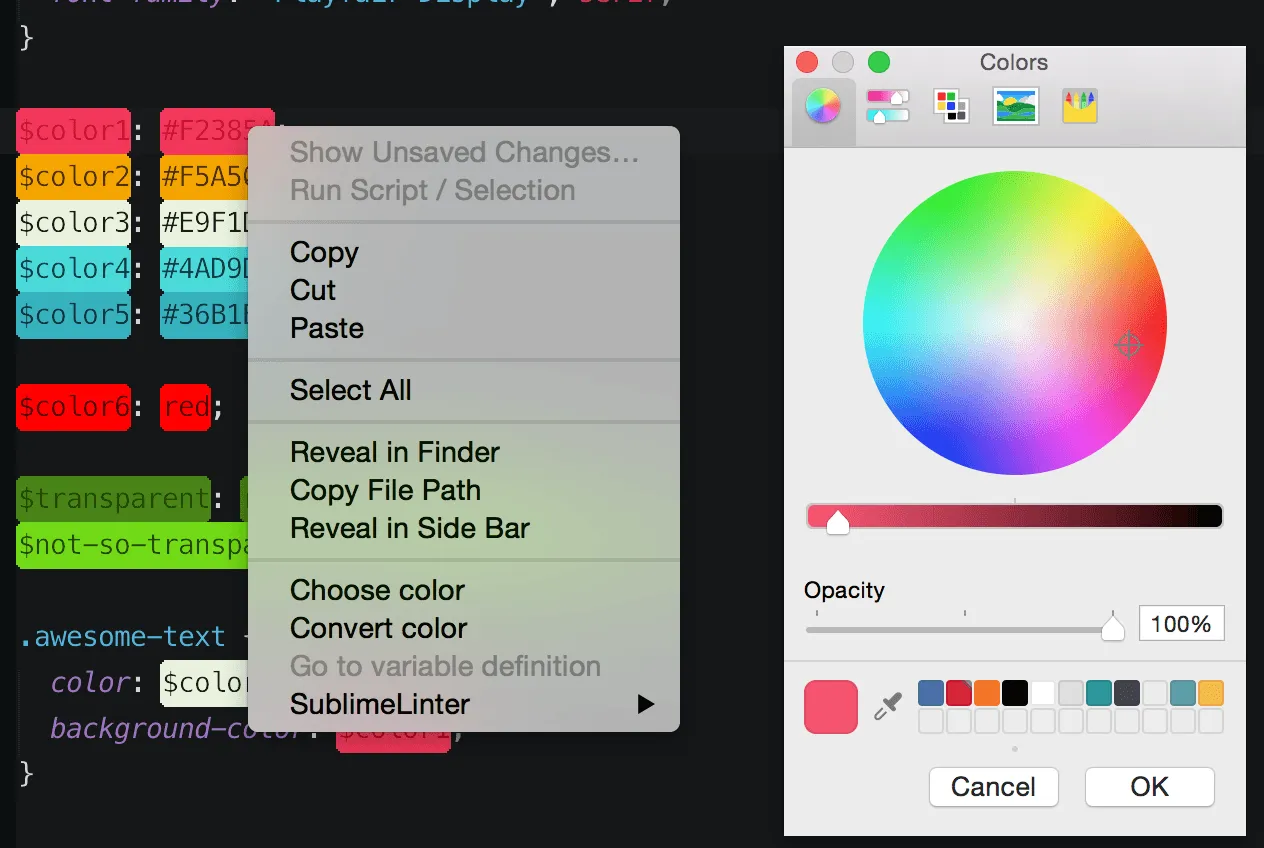 O Color Picker do Color Highlighter