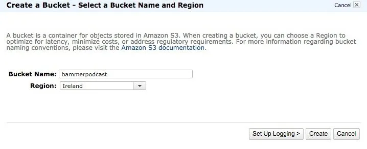 Criar um Bucket na Amazon S3
