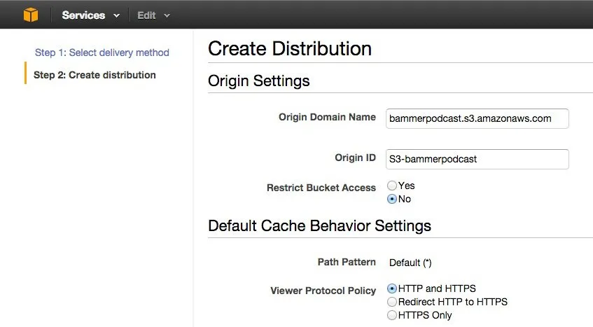 Criar uma distribuição no CloudFront