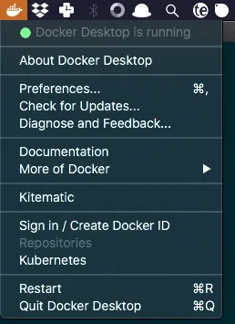 Docker Desktop is running