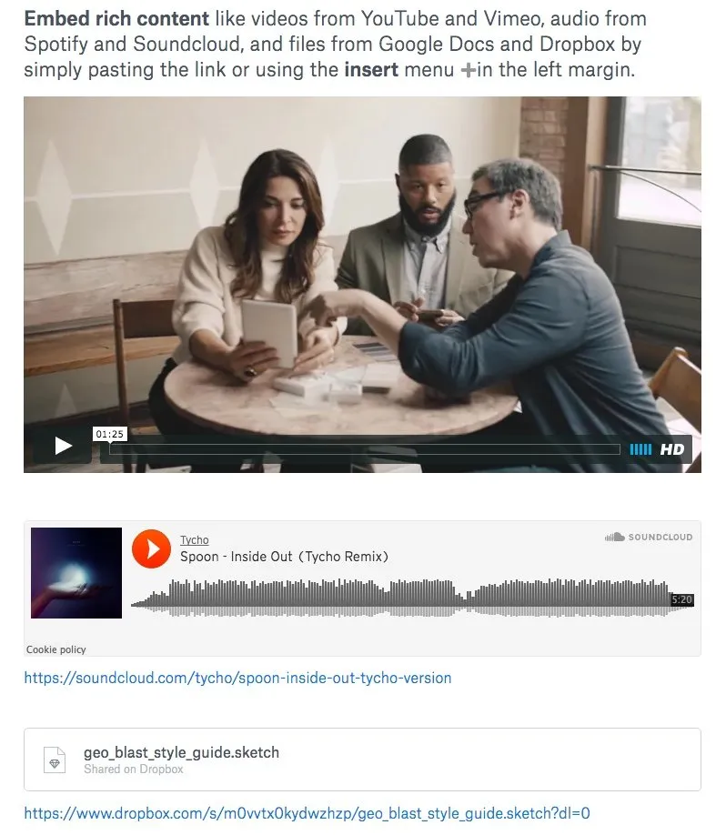 Dropbox Paper - Conteúdo Rico