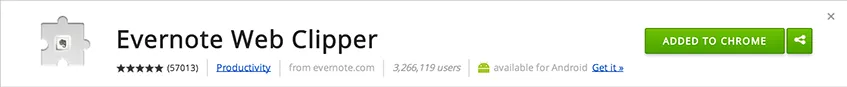 Evernote Web Clipper na Chrome Web Store