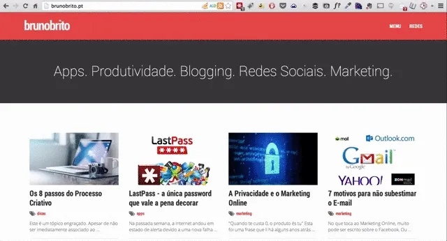Adicionando um site no Feedly