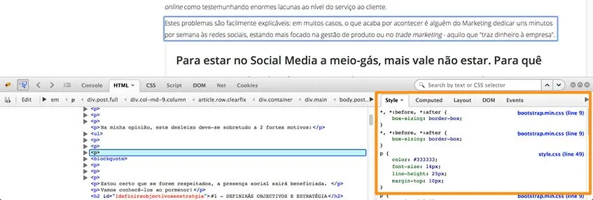 O Firebug para Firefox