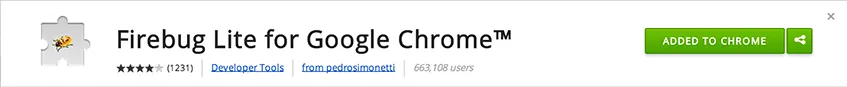Firebug Lite na Chrome Web Store