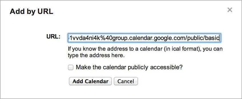 "Add by URL" no Google Calendar (passo 2)