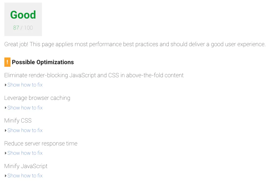 Google PageSpeed Insights em ação