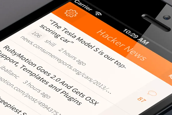 Hacker News em mobile