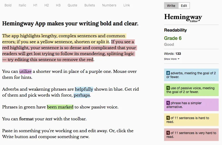 Hemingway App