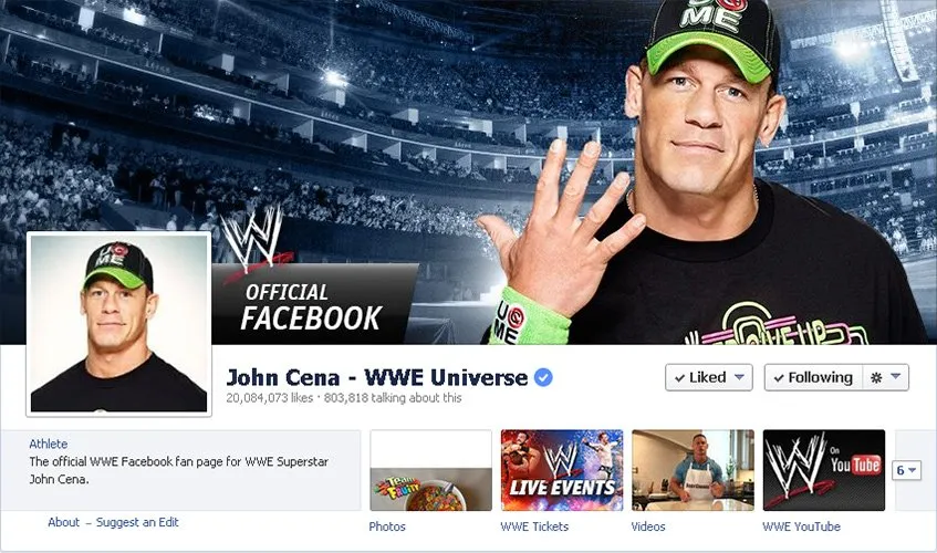 John Cena no Facebook