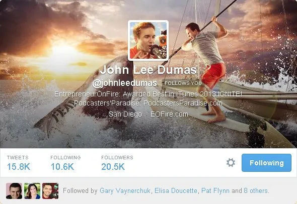 John Lee Dumas no Twitter