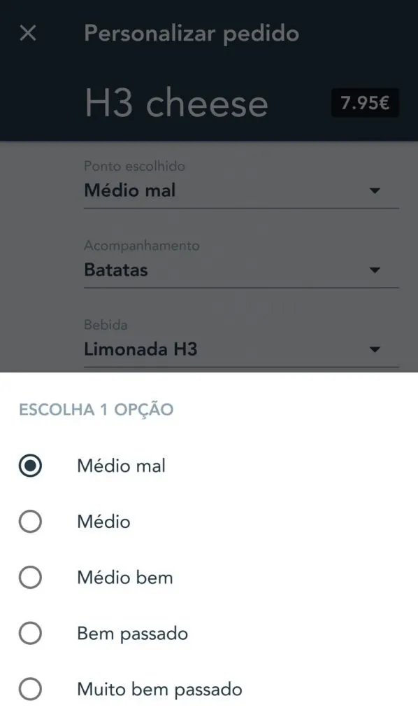 Levoo - Personalizar Pedido