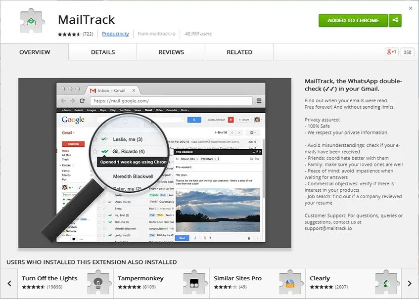 MailTrack na Chrome Web Store