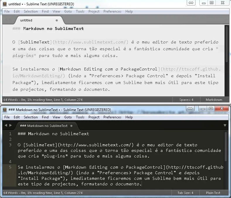 MarkdownEditing para SublimeText