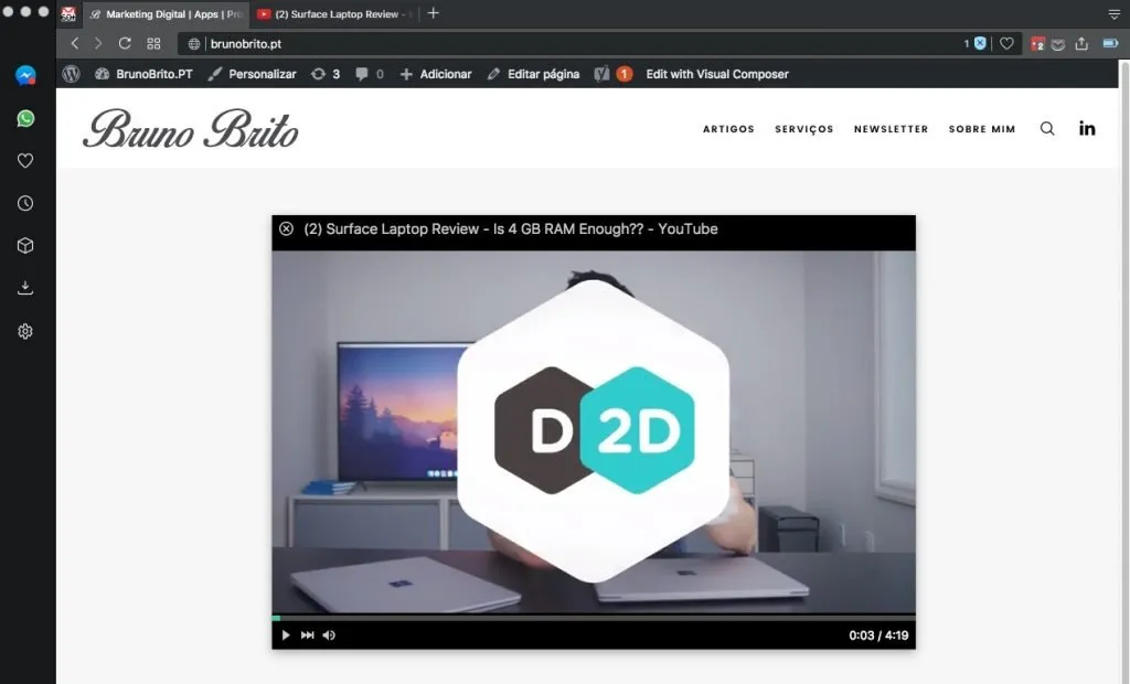 Opera Picture-in-Picture ativado