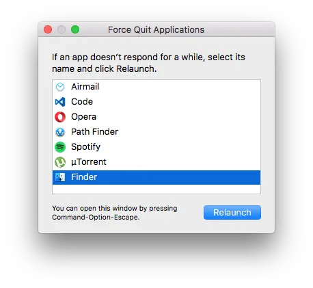 Force Quit no OSX