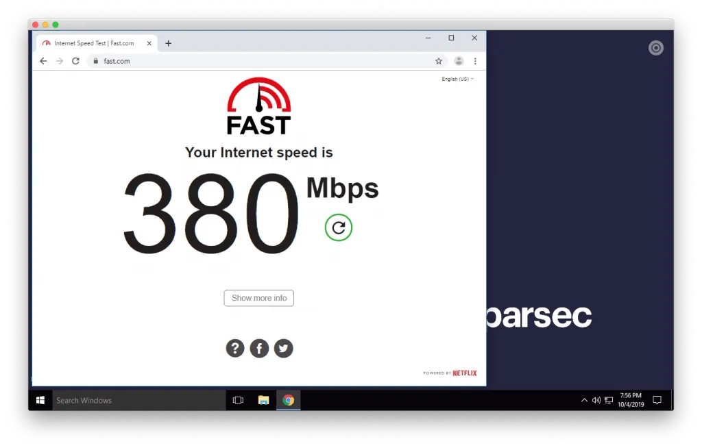 Speedtest na Paperspace