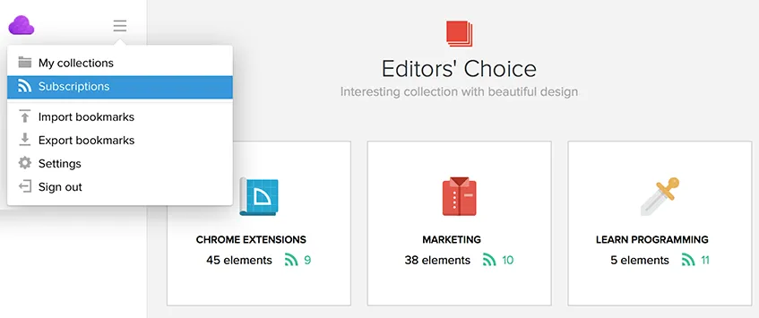 As Subscriptions no Raindrop.io