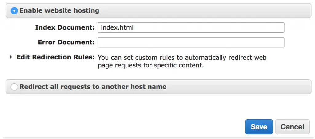 Amazon S3 Website Hosting