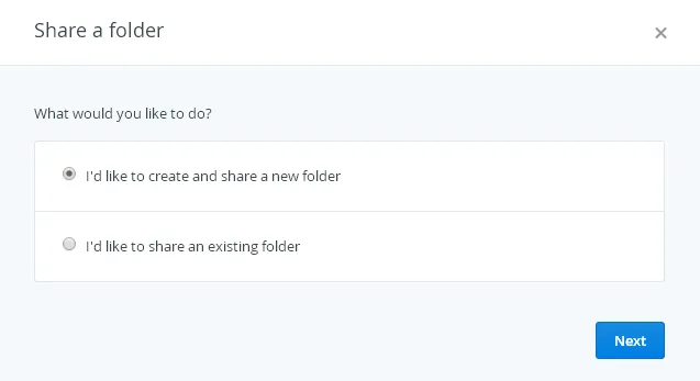 "Share a folder" no Dropbox