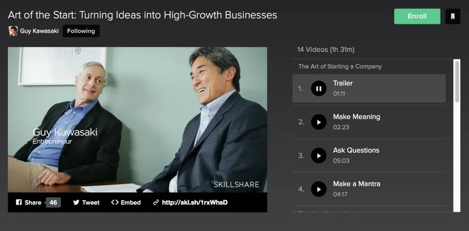 Guy Kawasaki no Skillshare