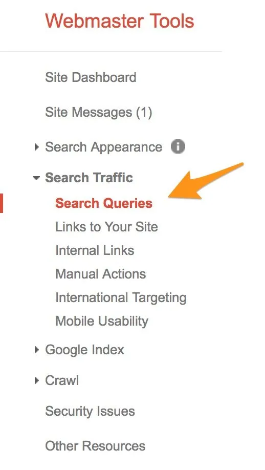 Google Webmaster Tools - Search Traffic