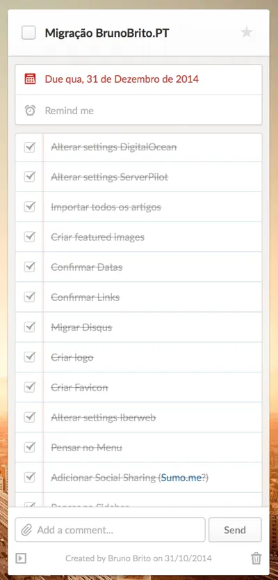 Checklist no Wunderlist