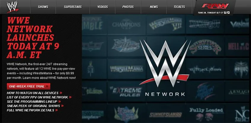 A WWE Network no dia de lançamento